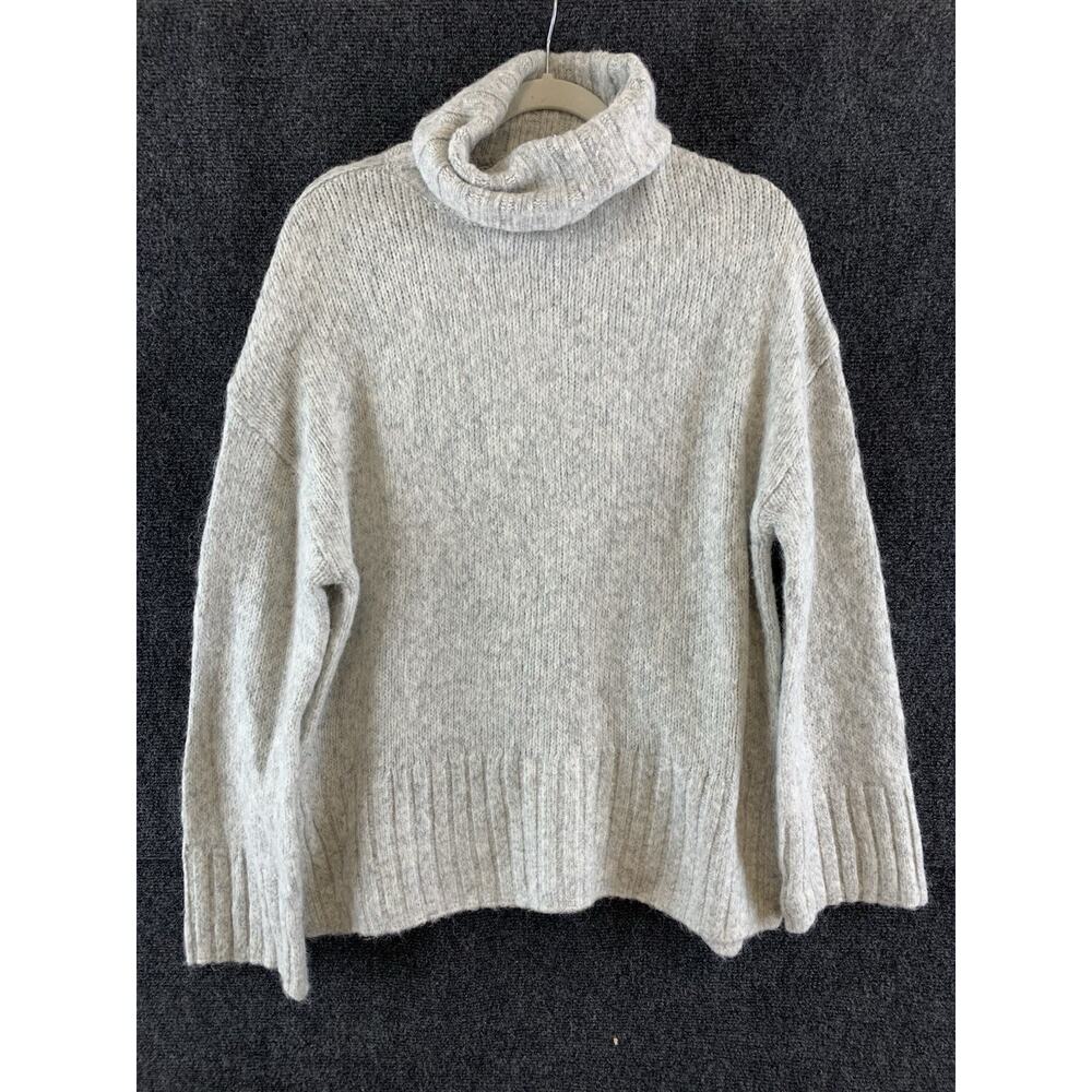 H&M Women’s Sweater Loose Fit Turtleneck 5% Alpaca Gray Long Sleeve Sz S NWT